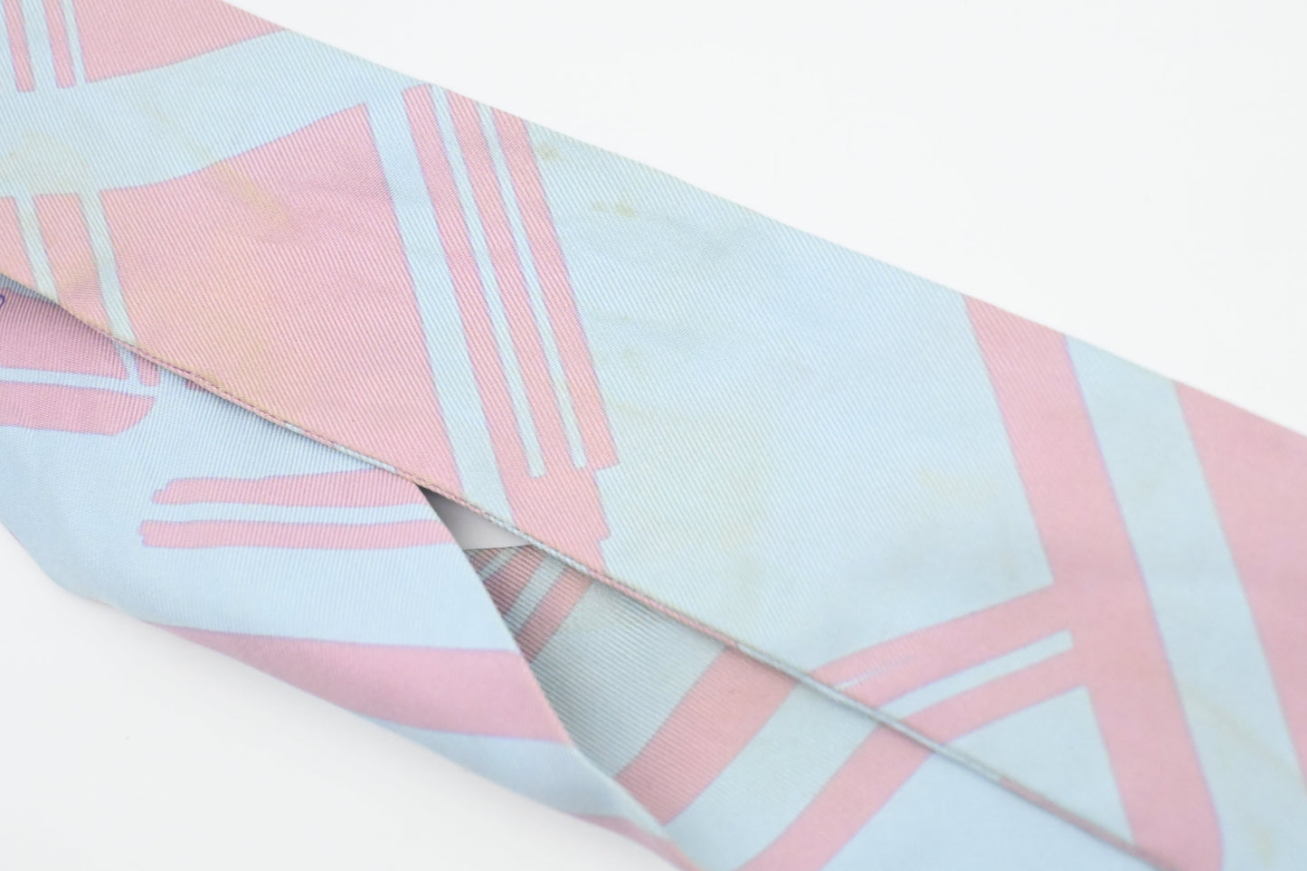 Hermes Twilly in Pale Blue and Pink Silk