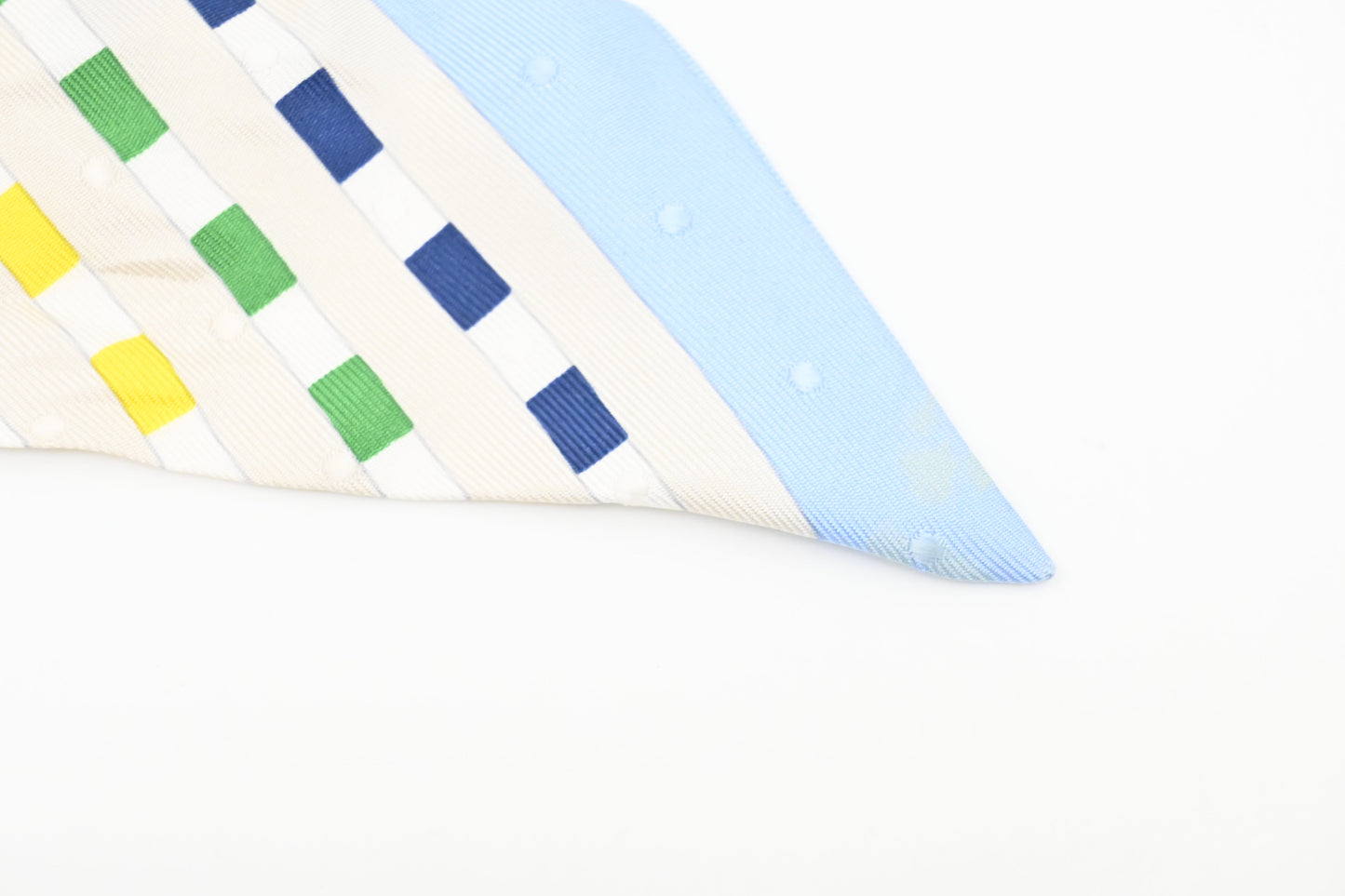 Hermes 'Bouclerie Moderne' Twilly in White Multicolor Silk