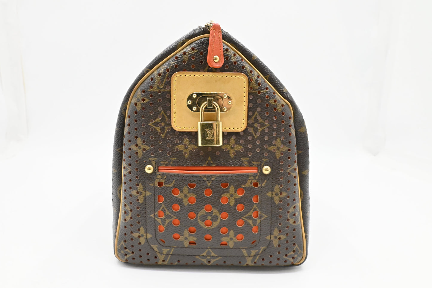 Louis Vuitton Speedy 30 in Orange and Perforated Monogram Canvas
