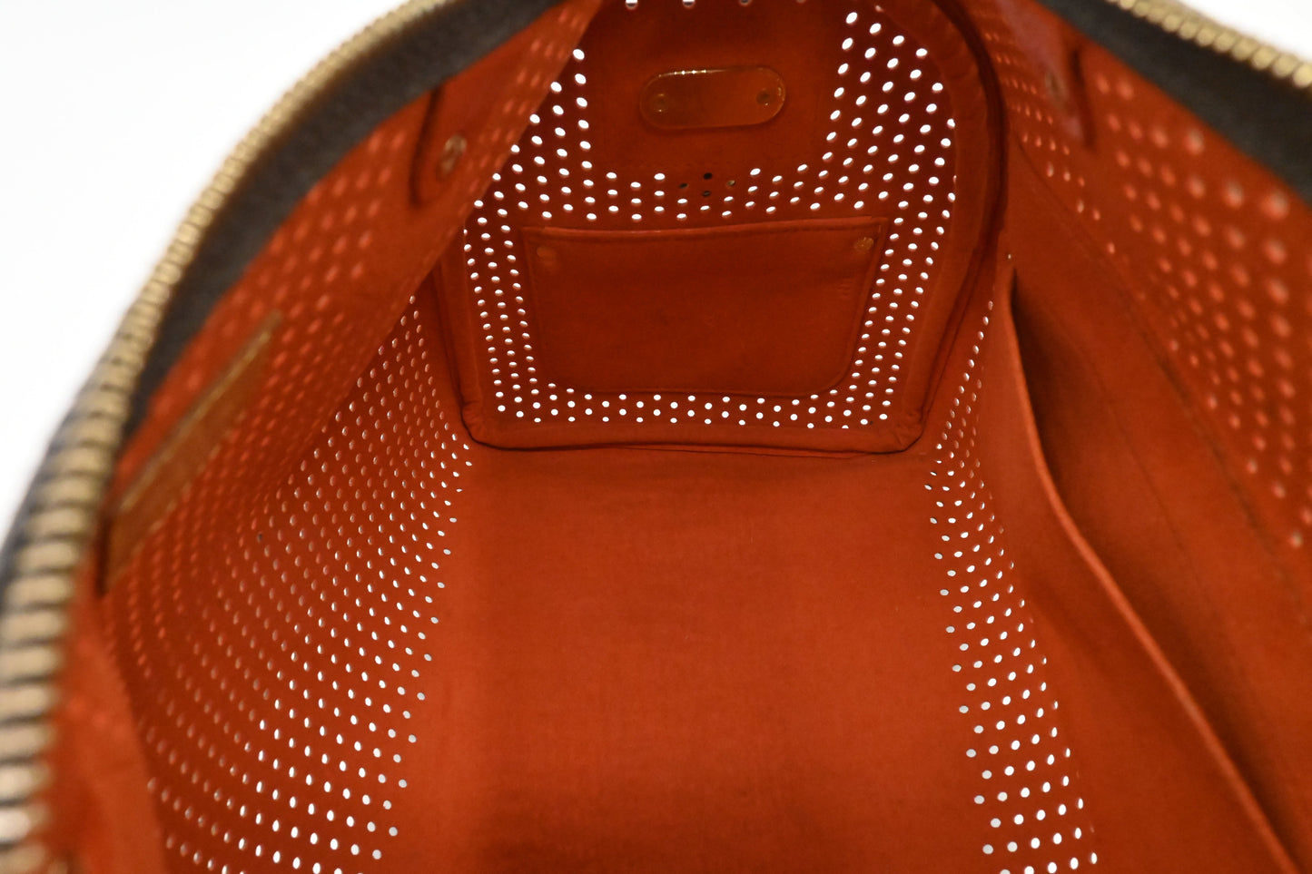 Louis Vuitton Speedy 30 in Orange and Perforated Monogram Canvas