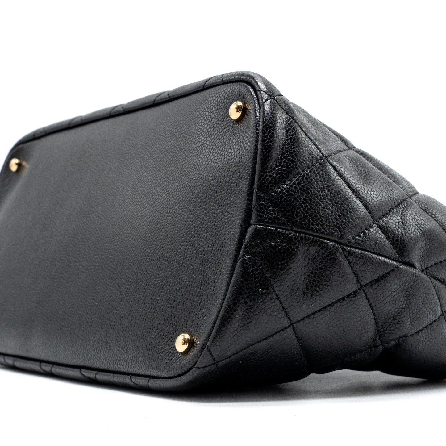 Chanel quilted shoulder shopping tote bag caviar black GHW