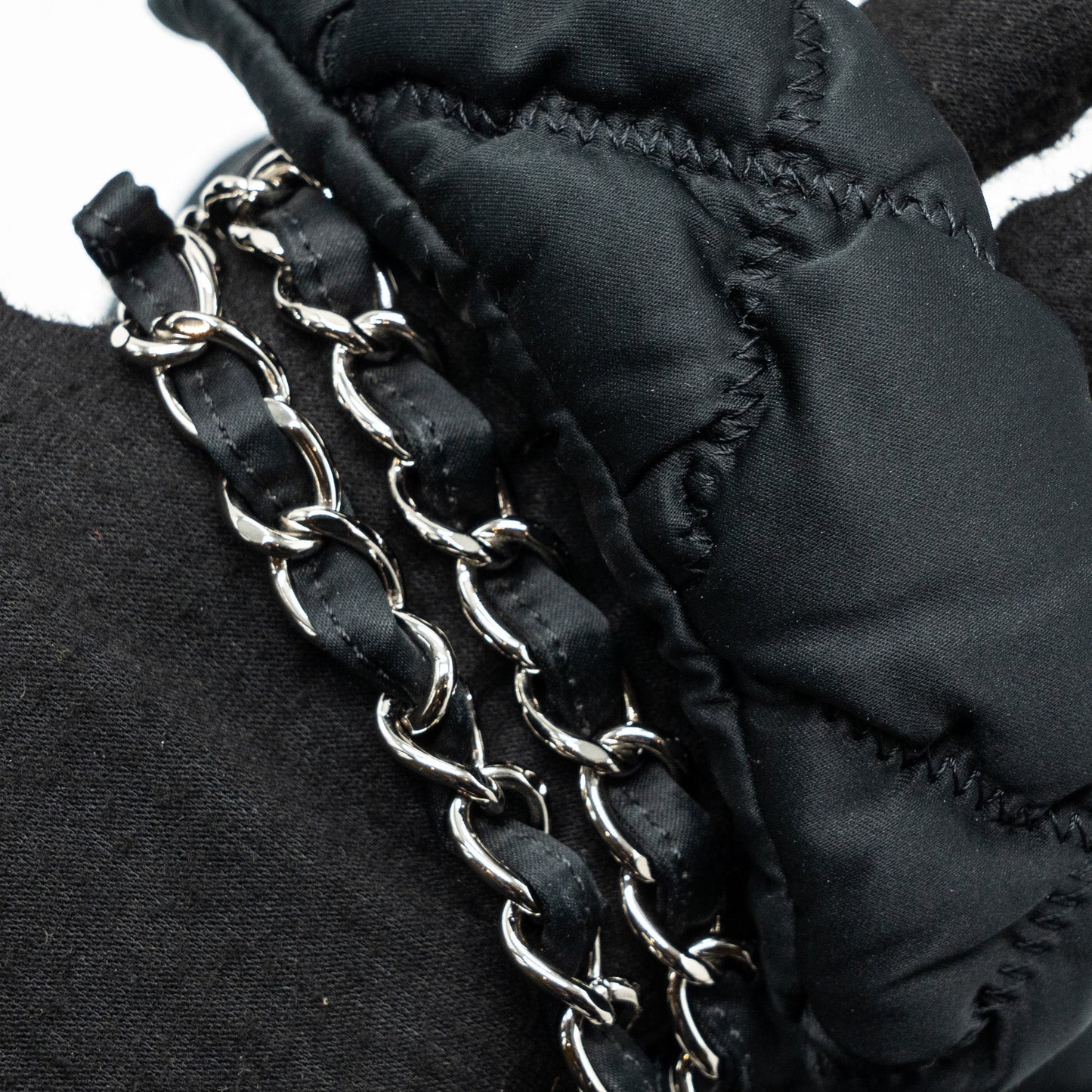 Chanel quilted flap shoulder bag nylon black SHW