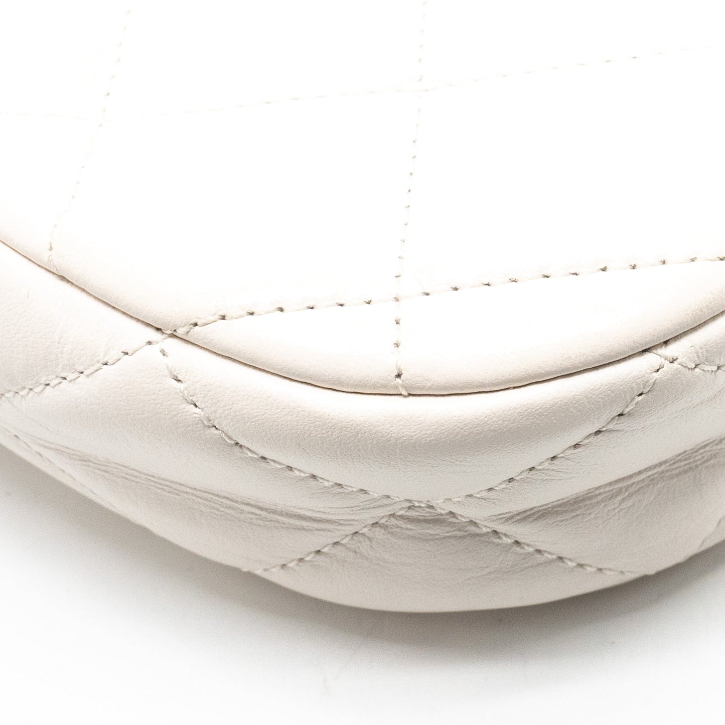 Chanel 23K Hobo Shoulder Bag Calfskin White GHW (Microchip)