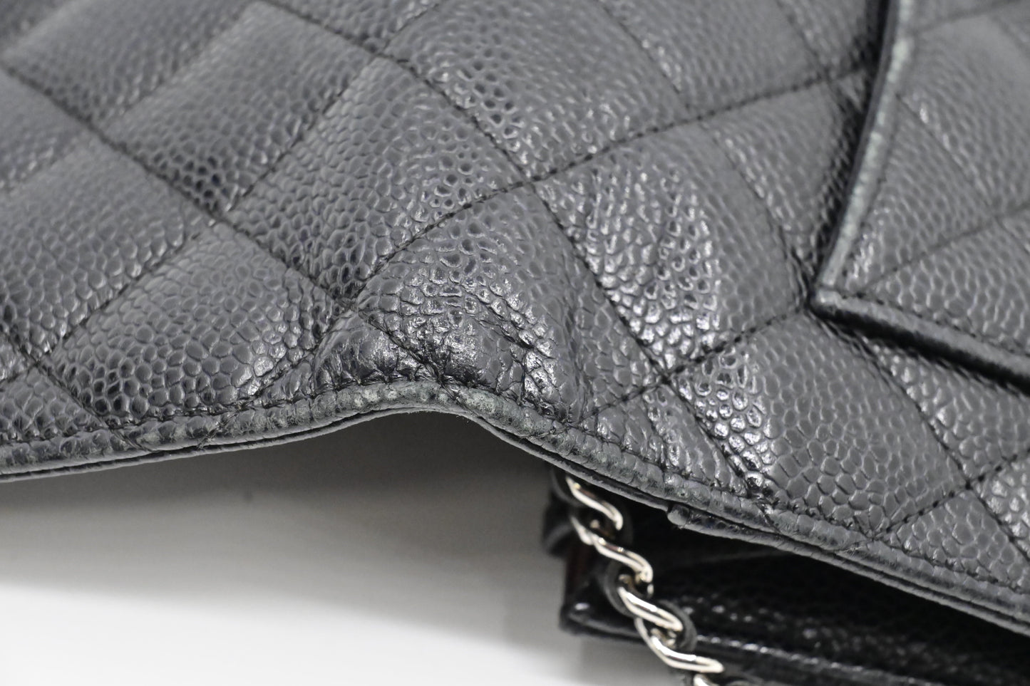 Chanel Wallet on Chain in Black Mattelassé Caviar Leather