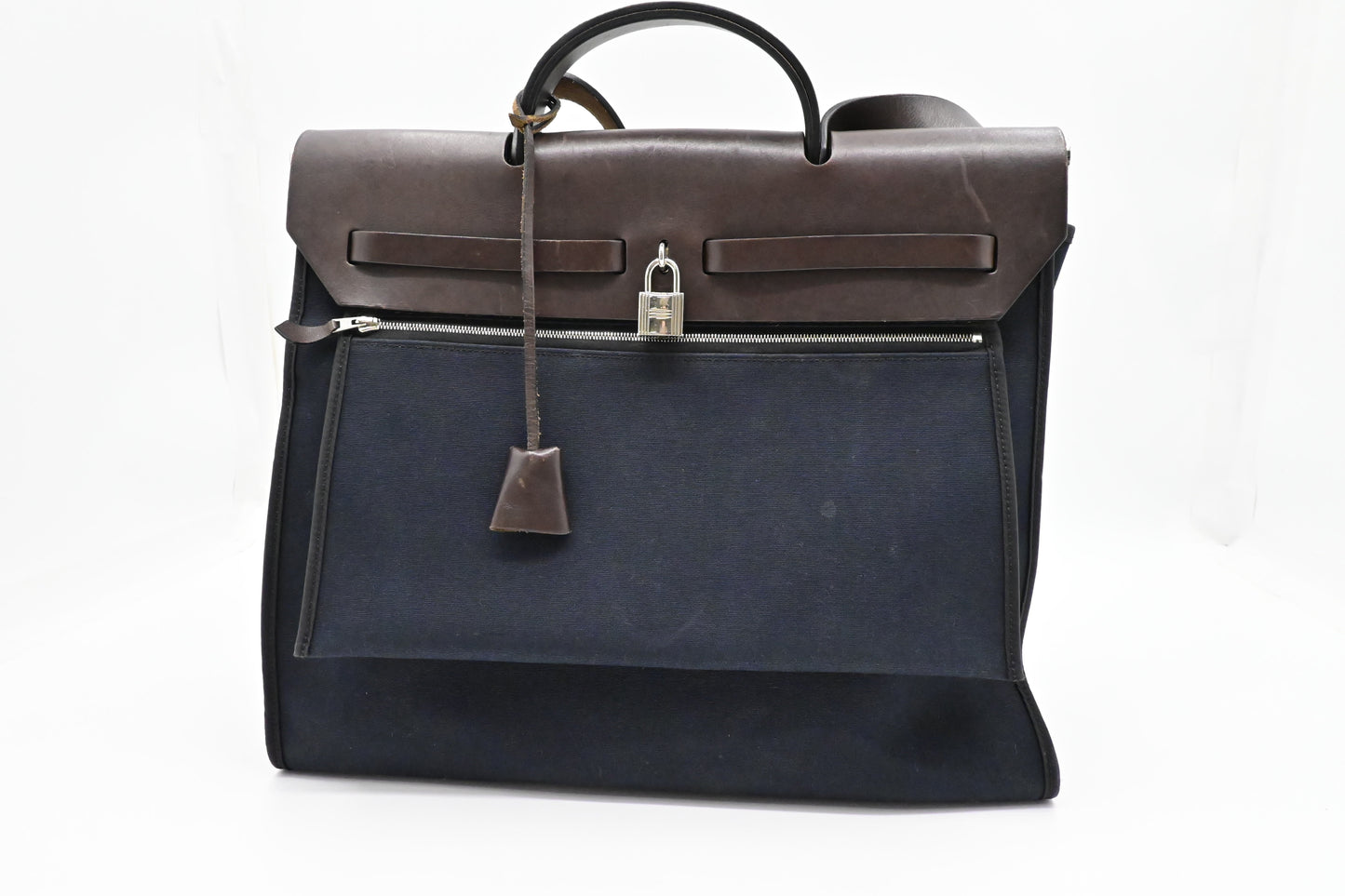 Hermes Herbag Zip 36 in Black Canvas
