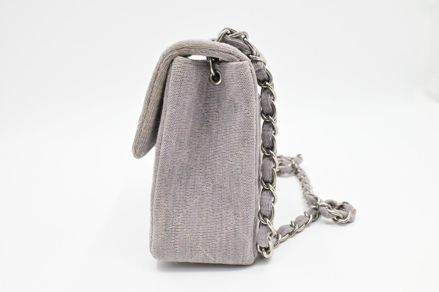 Chanel Mini Square in Lavender Gray Cotton Canvas