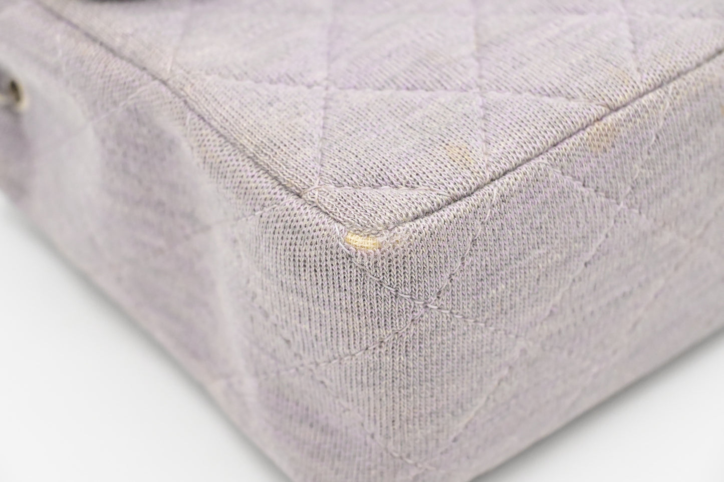 Chanel Mini Square in Lavender Gray Cotton Canvas