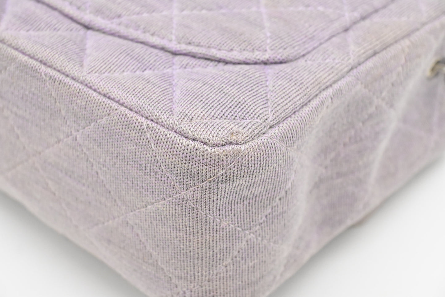 Chanel Mini Square in Lavender Gray Cotton Canvas