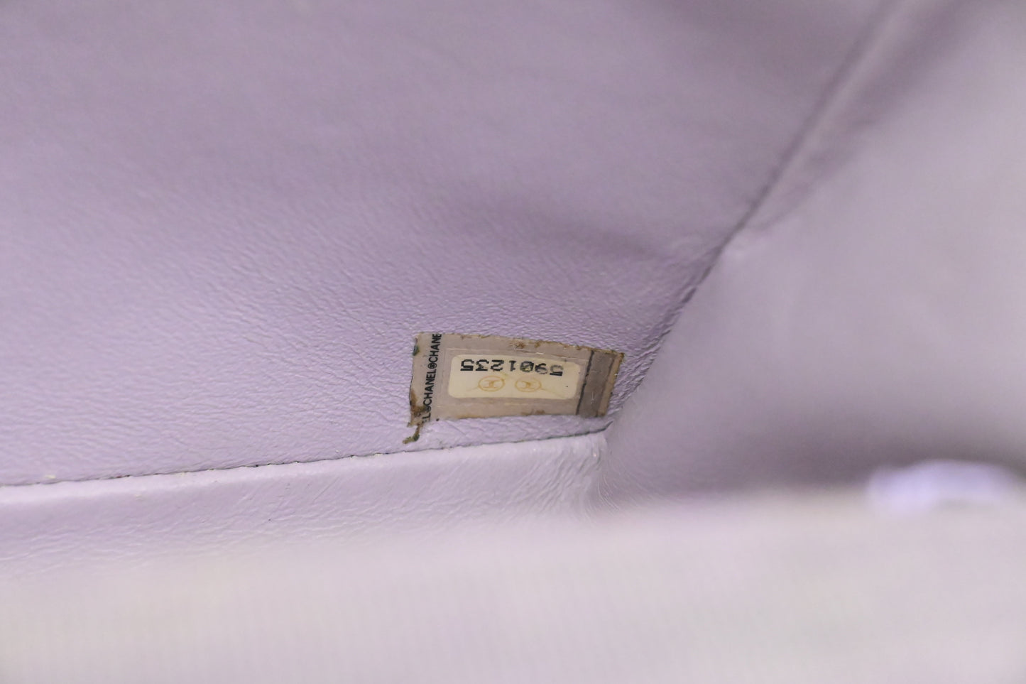 Chanel Mini Square in Lavender Gray Cotton Canvas