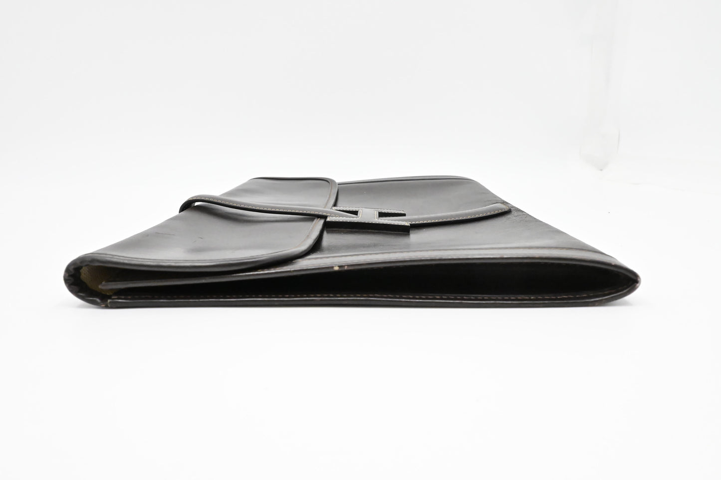 Hermes Jige GM in Dark Brown Box Calf Leather