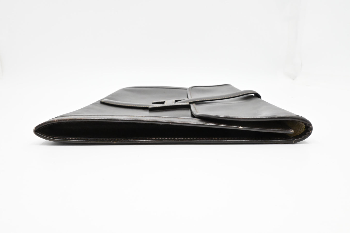 Hermes Jige GM in Dark Brown Box Calf Leather