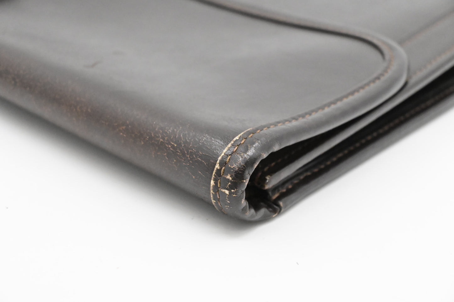 Hermes Jige GM in Dark Brown Box Calf Leather