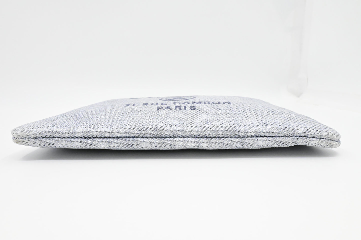 Chanel Deauville Clutch in Grey Canvas