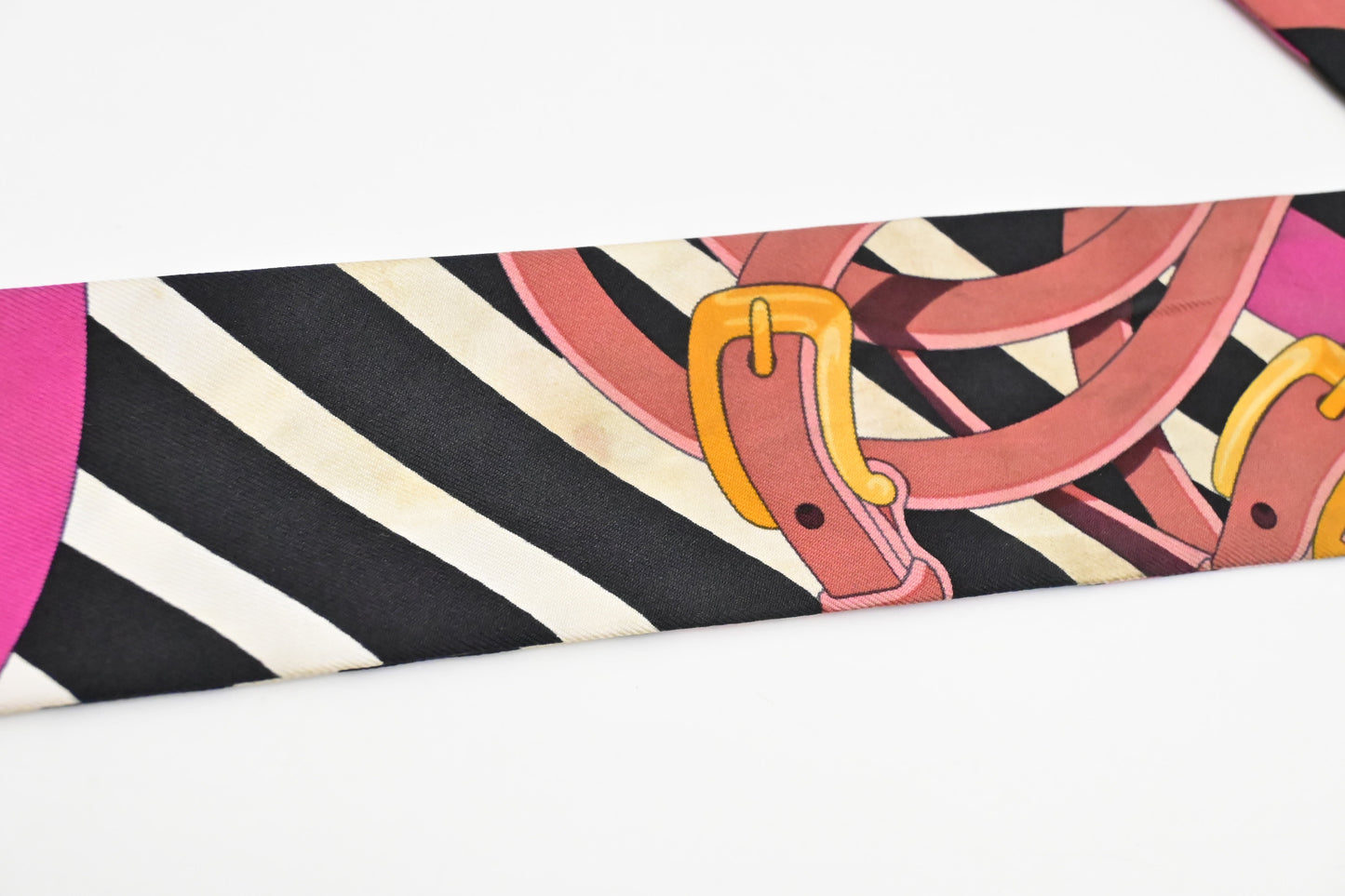 Hermes Twilly in Blue, Fuschia and Black Silk