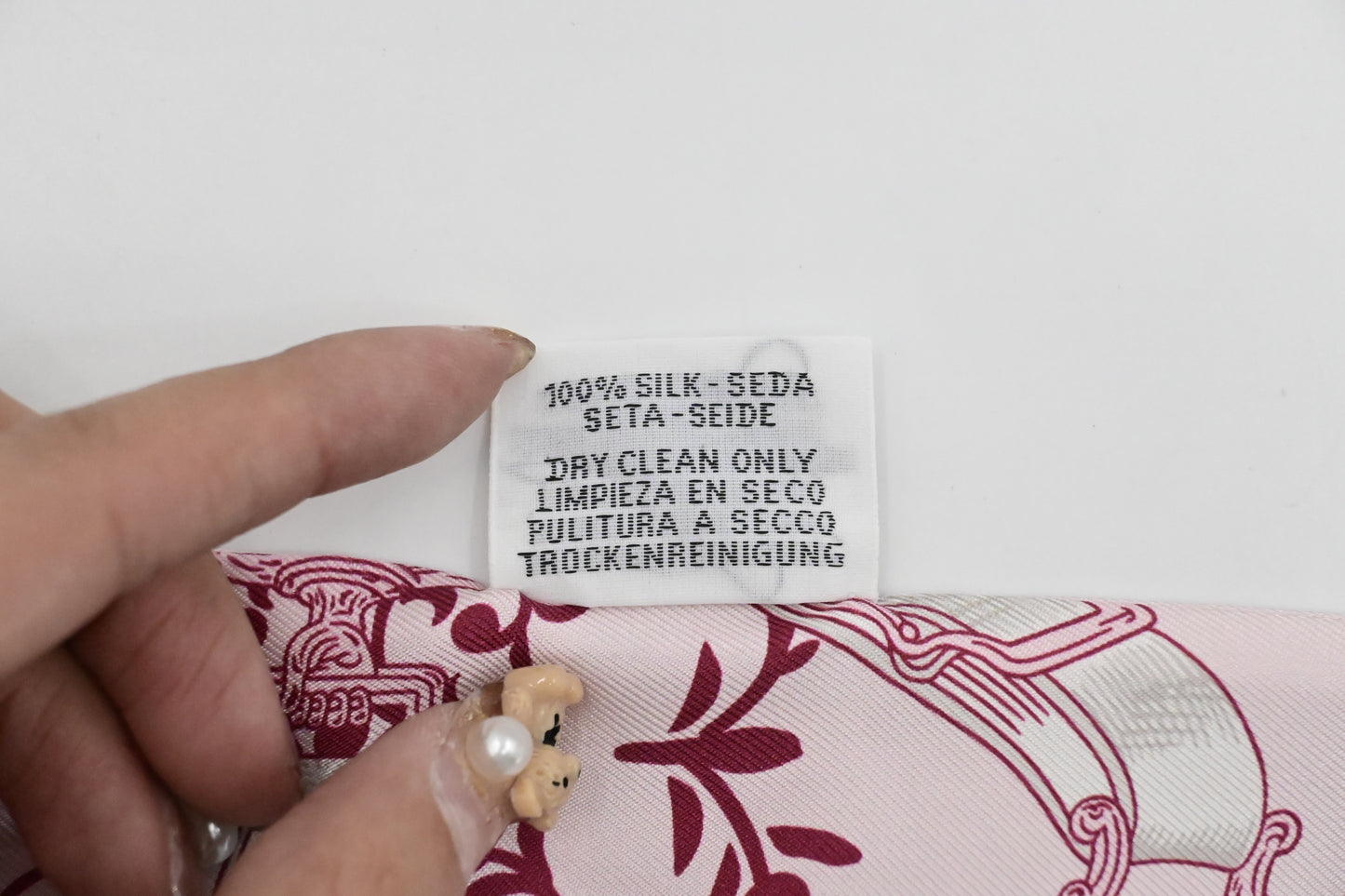 Hermes 'Etriers Remix' Twilly in Pink Silk