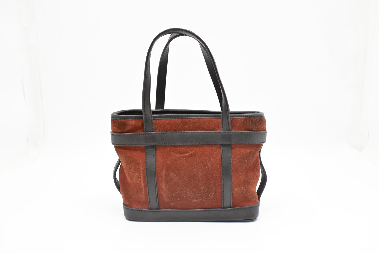 Loewe Handbag in Orange Suede & Brown Leather