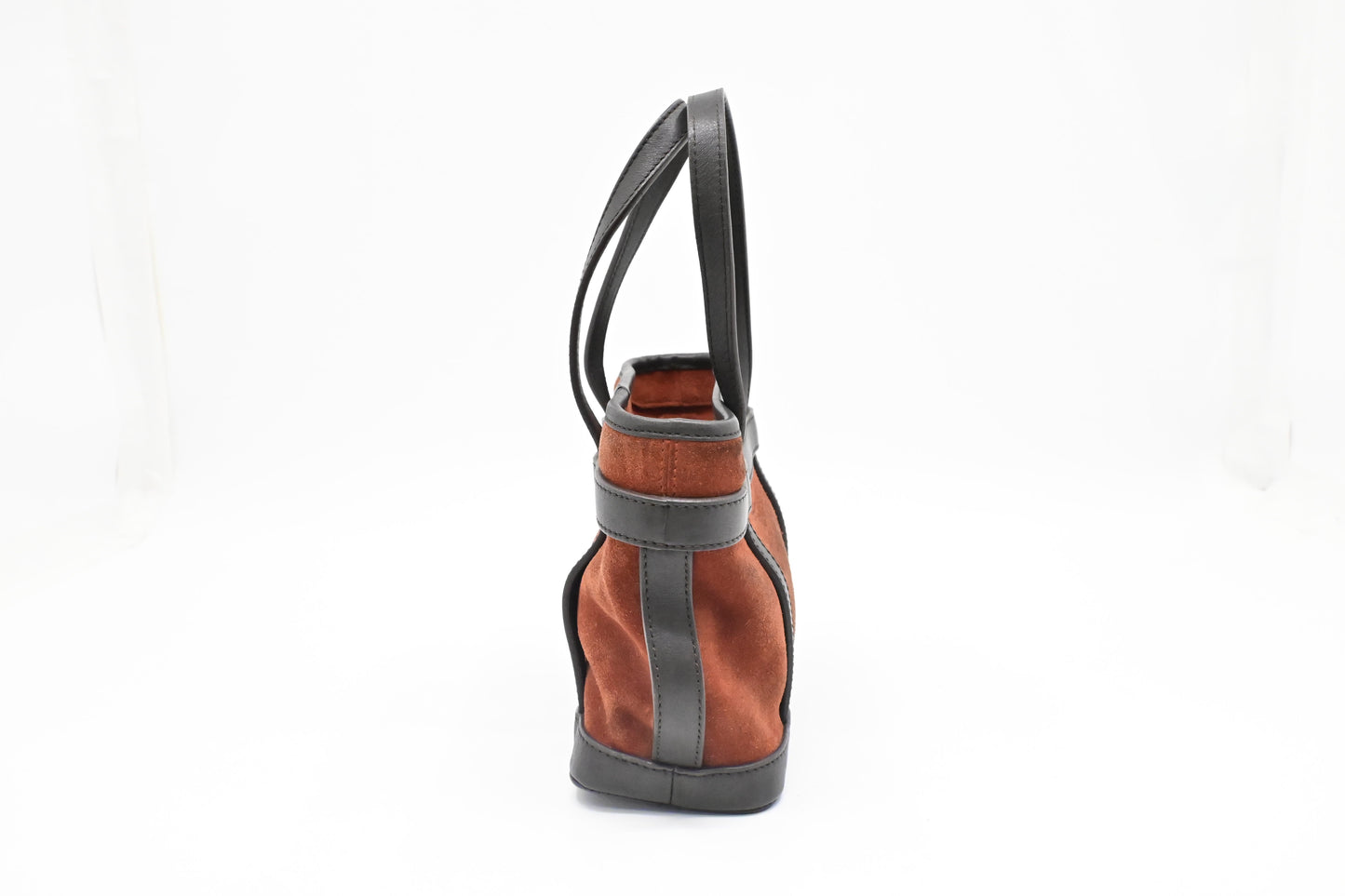 Loewe Handbag in Orange Suede & Brown Leather