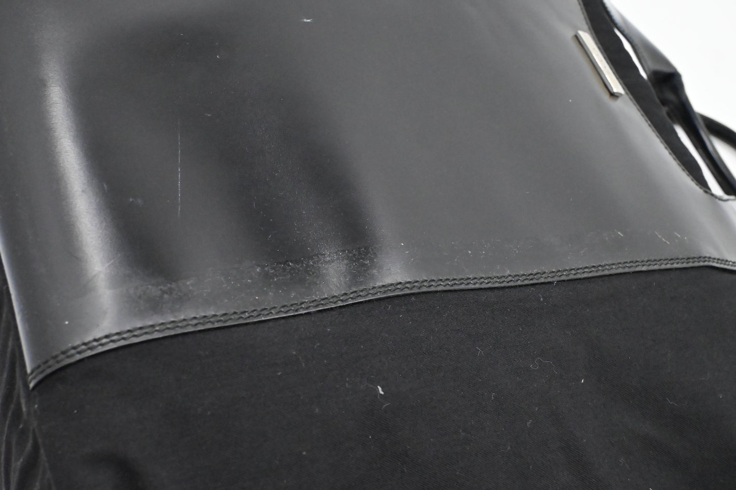 Gucci Tote Bag in Black Canvas & Leather