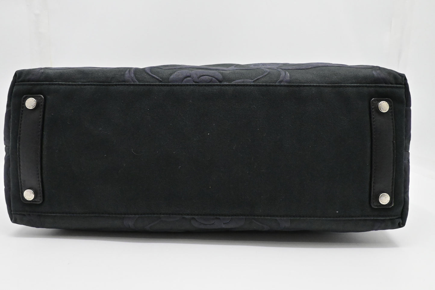 Chanel Camellia Tote in Black Canvas