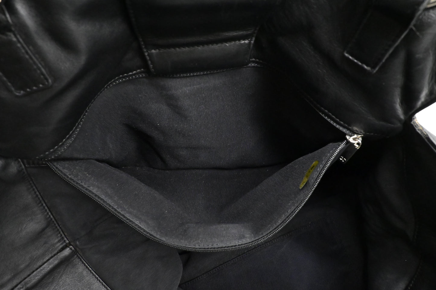 Chanel Camellia Tote in Black Canvas