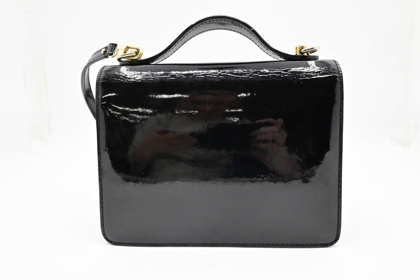 Louis Vuitton Monceau BB in Black Vernis Leather
