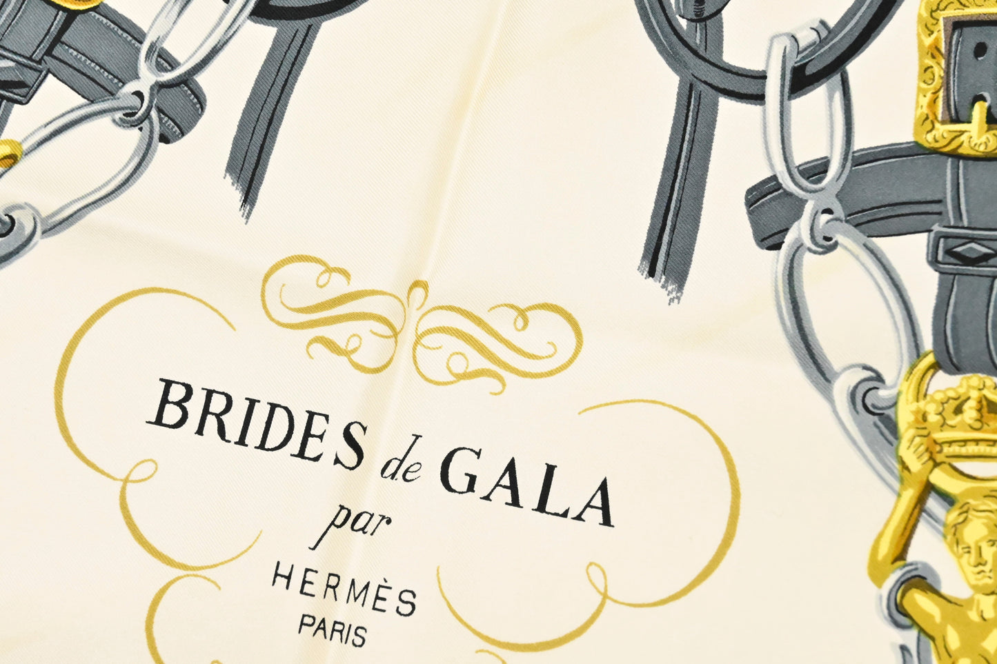 Hermes 'Brides de Gala' Carre 90 in Yellow Silk