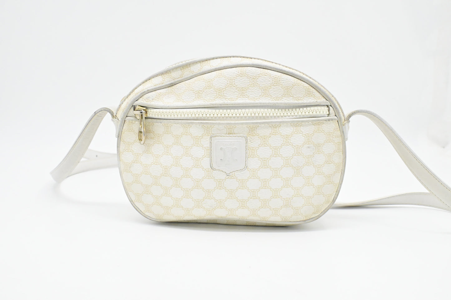 Celine Crossbody in White Macadam Canvas