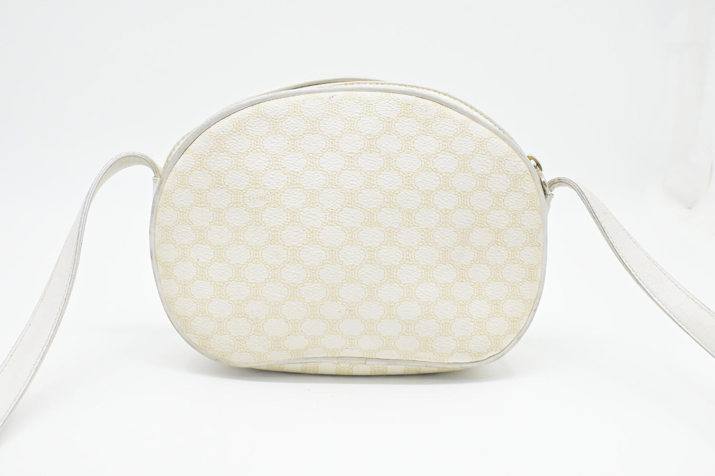 Celine Crossbody in White Macadam Canvas