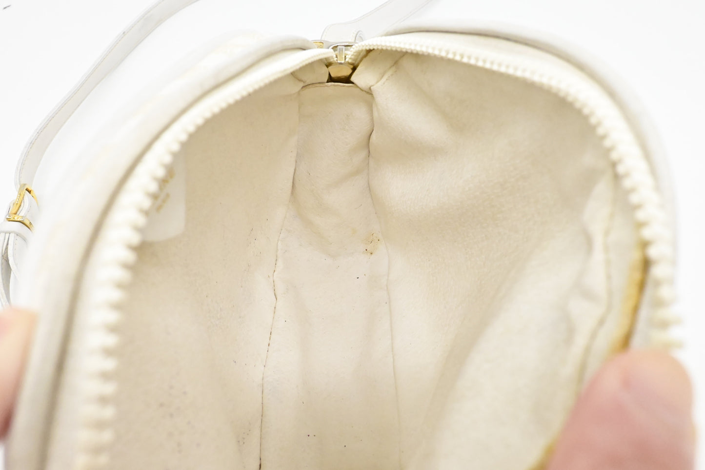 Celine Crossbody in White Macadam Canvas