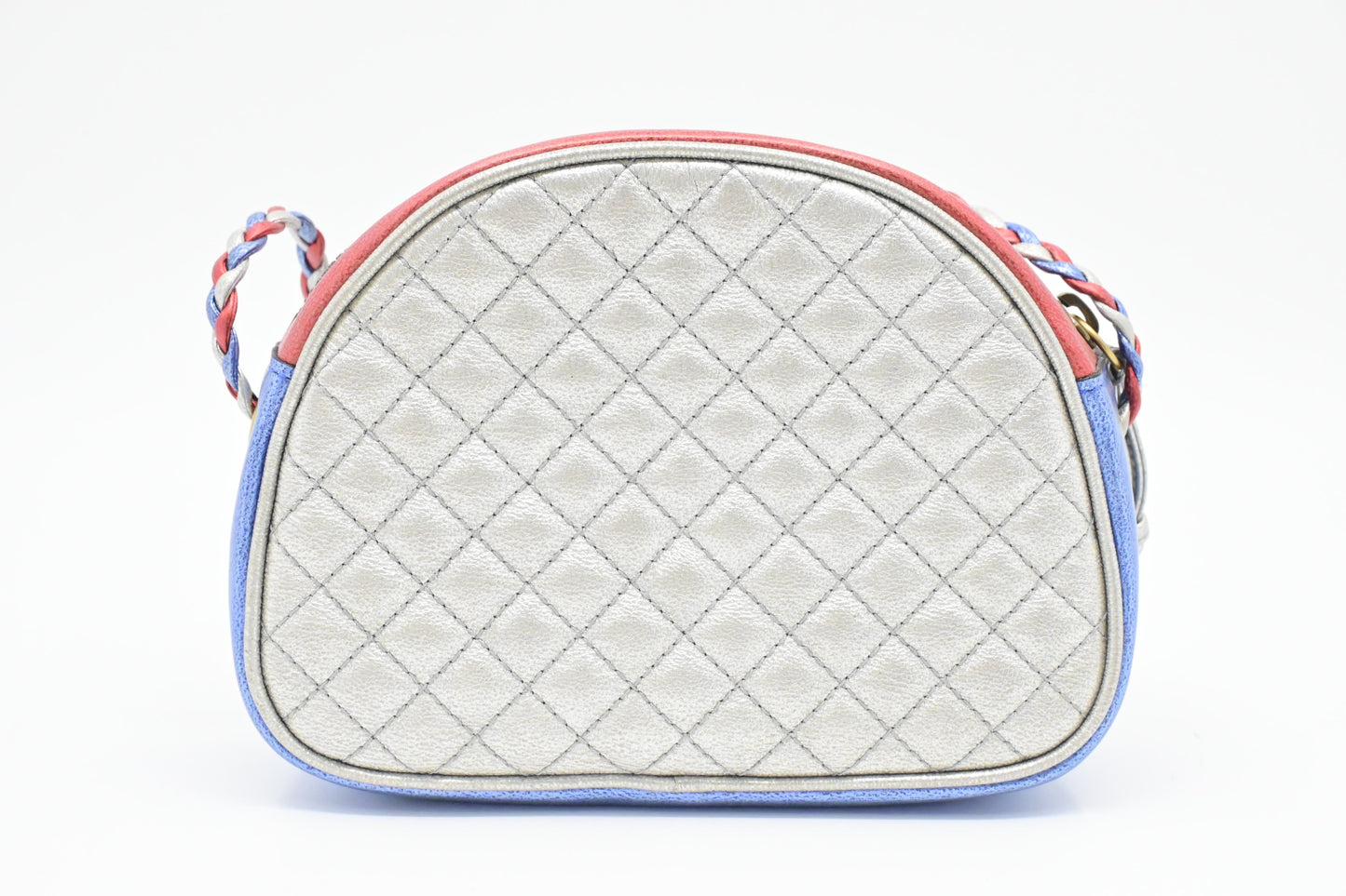 Gucci Trapuntata in Metallic Red, Blue and Silver Leather