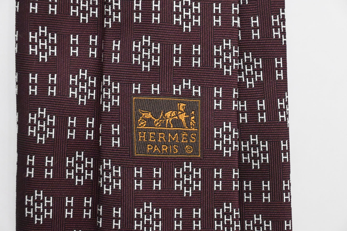 Hermes Tie in Red Silk