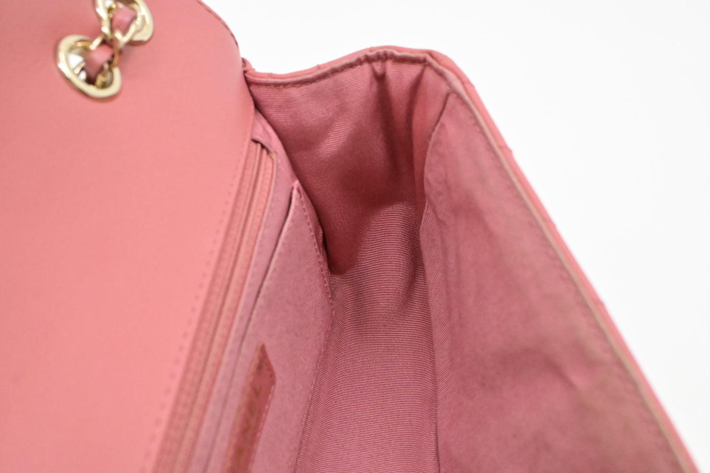 Chanel Small Chevron Flap in Pink Leather