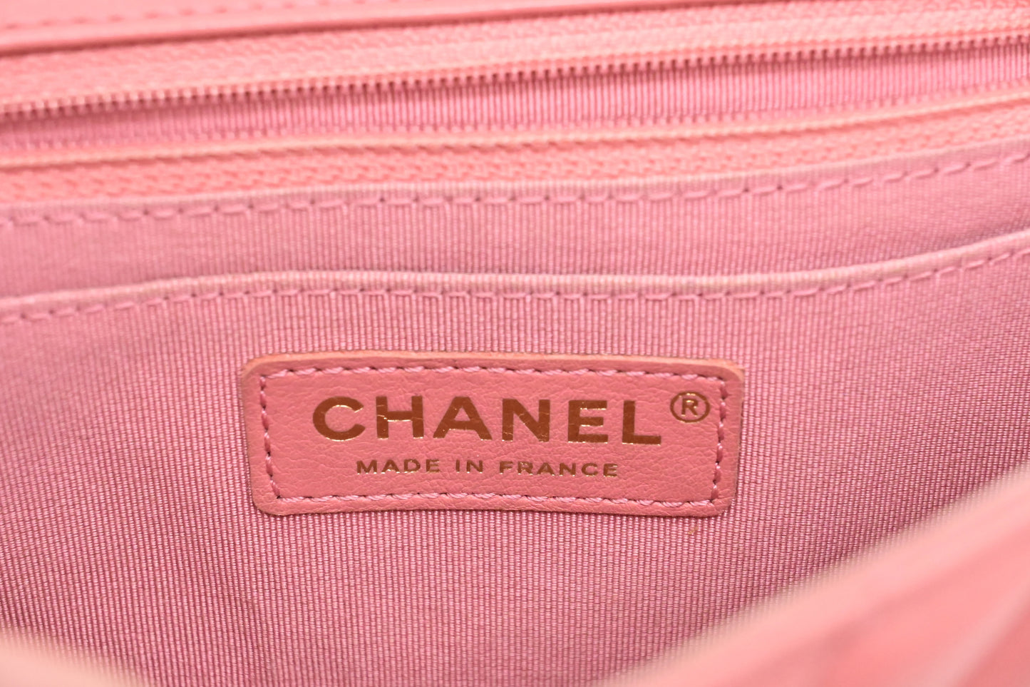 Chanel Small Chevron Flap in Pink Leather