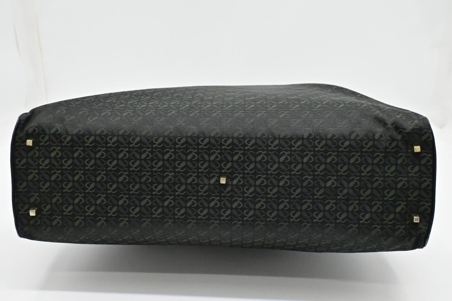 Loewe Anagram Tote in Black & Green Canvas