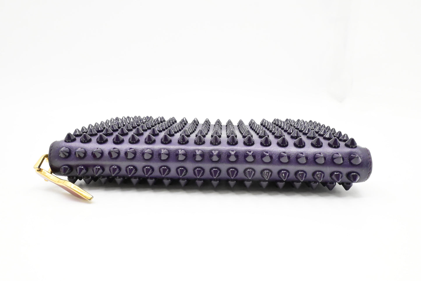 Louboutin Zippy Wallet in Spiked Purple Leather