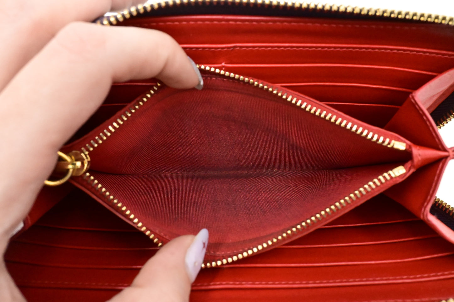 Louboutin Zippy Wallet in Spiked Purple Leather
