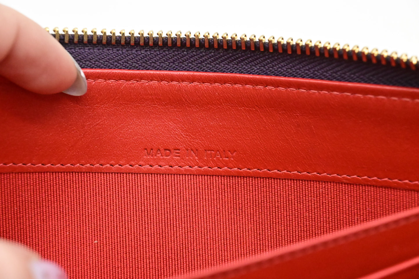 Louboutin Zippy Wallet in Spiked Purple Leather