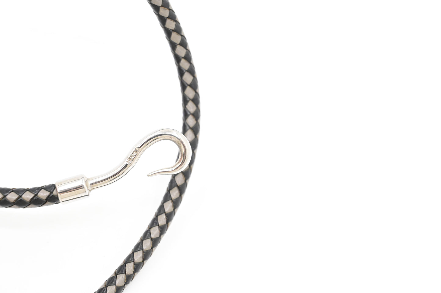 Hermes Jumbo Bracelet in Black and Grey Leather