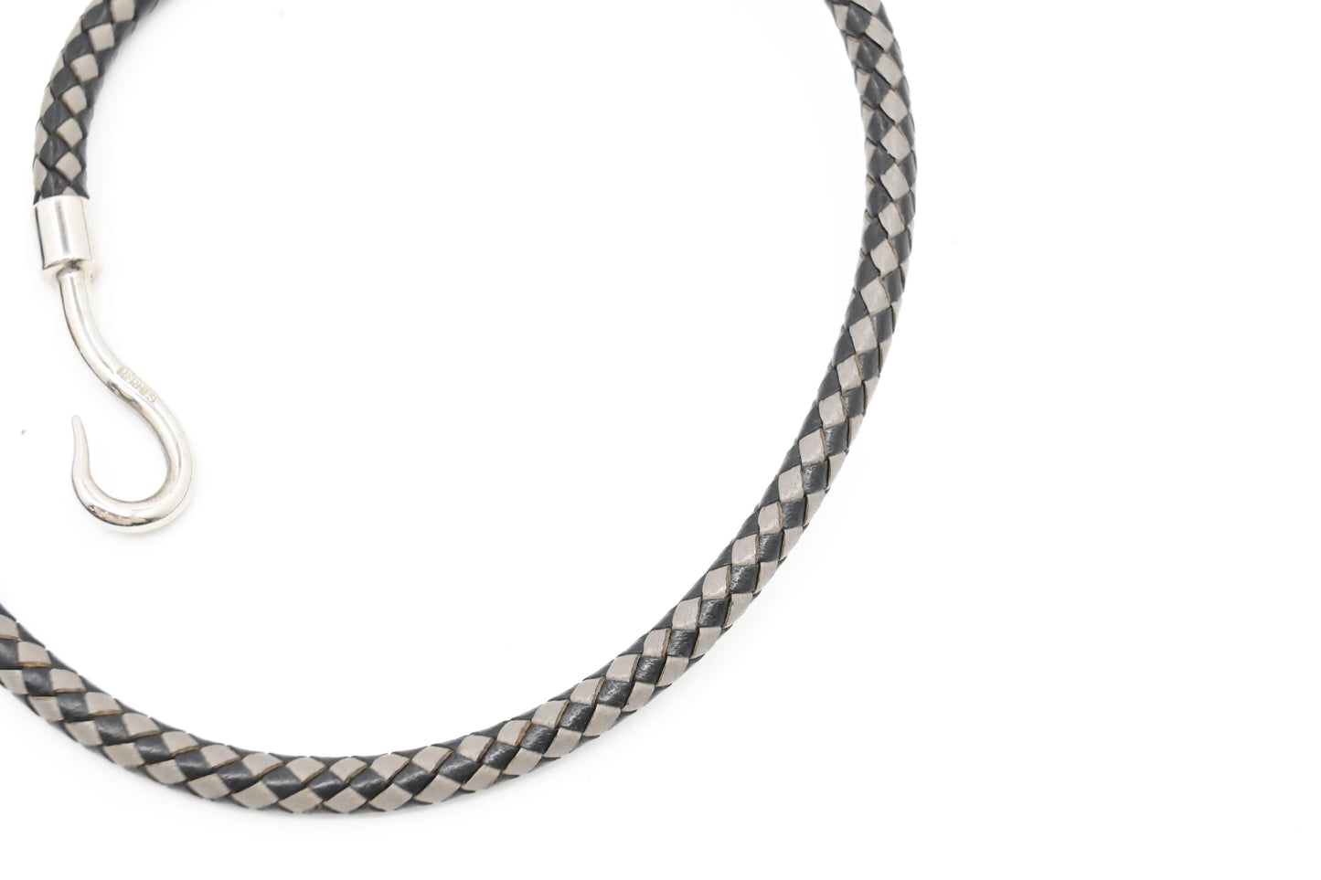 Hermes Jumbo Bracelet in Black and Grey Leather