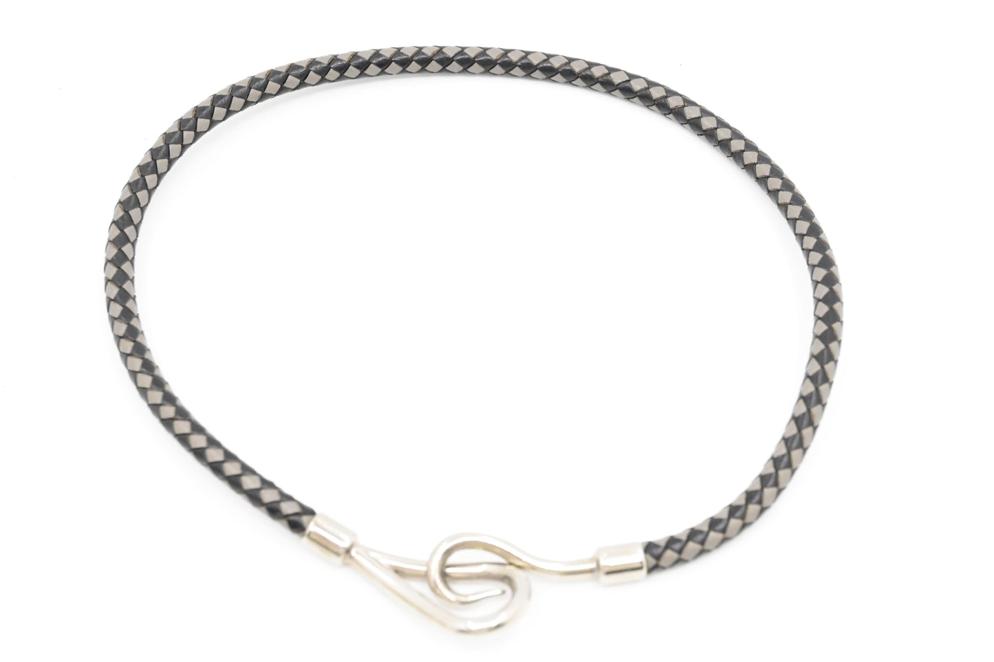 Hermes Jumbo Bracelet in Black and Grey Leather