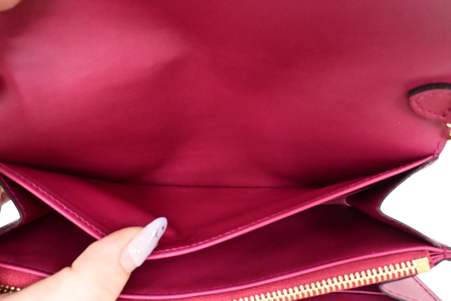 Louis Vuitton Wallet on Chain in Rose Pop Vernis Leather