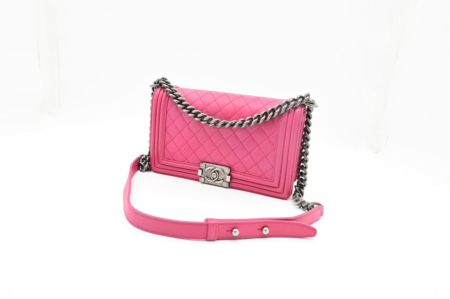 Chanel Medium Boy in Pink Wild Stitch Leather