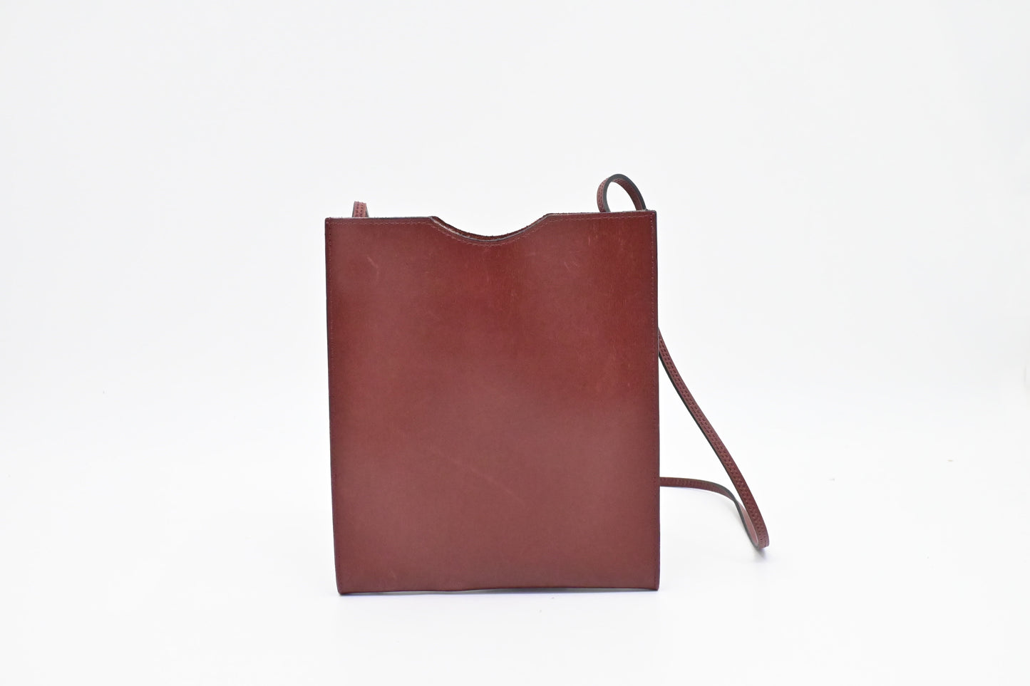 Hermes Onimaitou Pochette in Maroon Leather