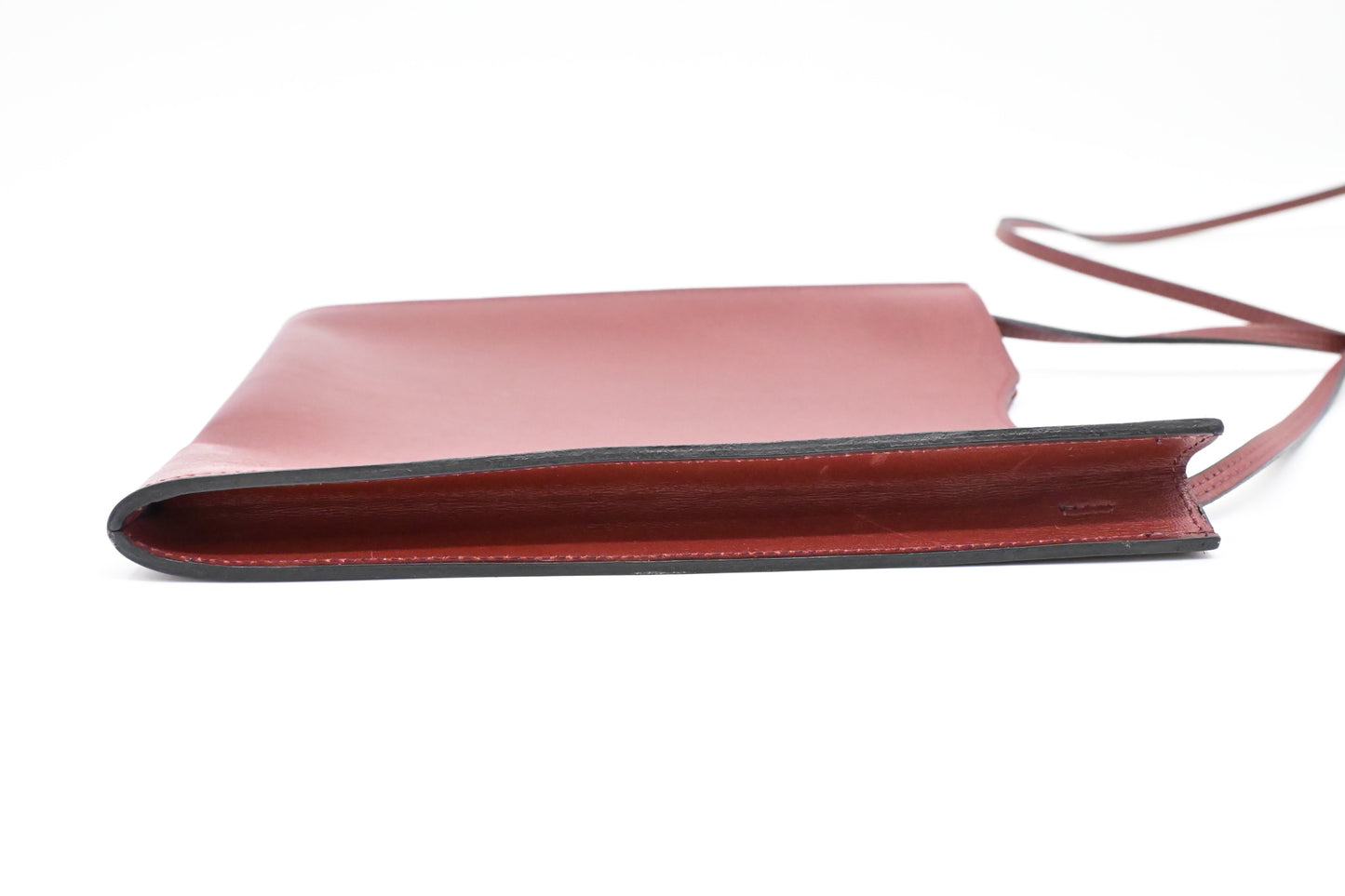 Hermes Onimaitou Pochette in Maroon Leather