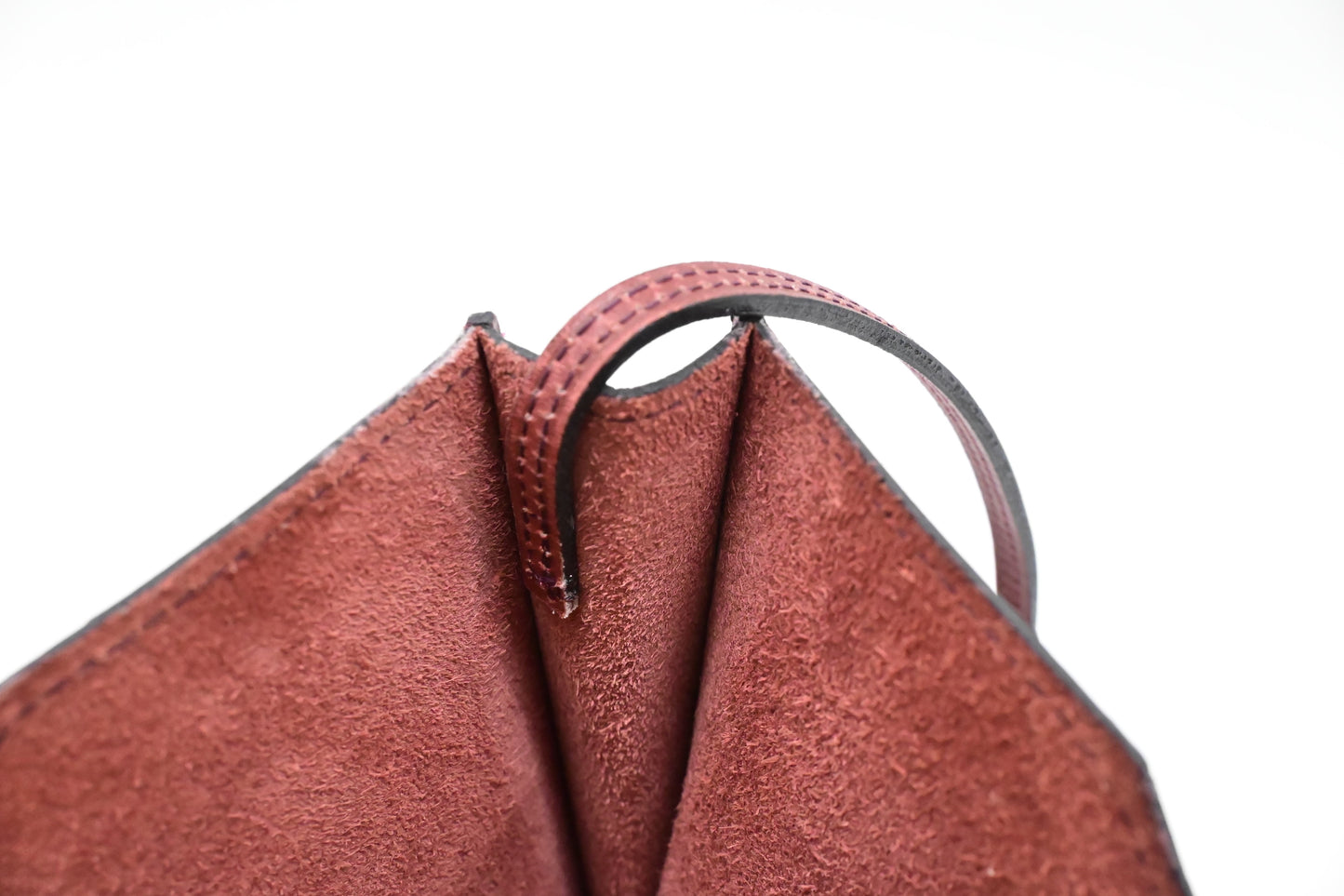 Hermes Onimaitou Pochette in Maroon Leather