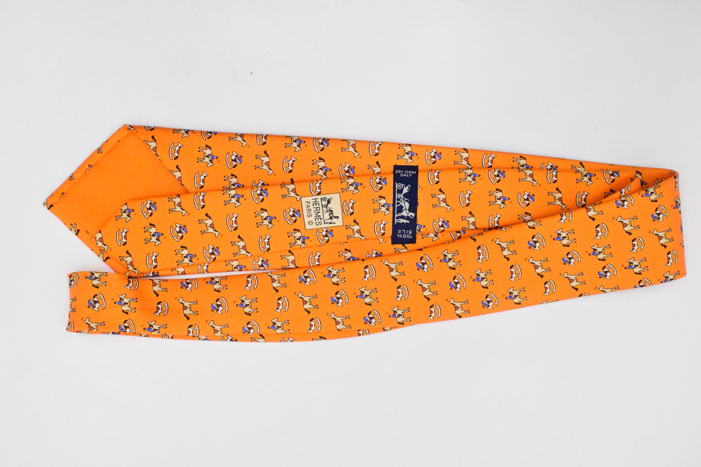 Hermes Tie in Orange Silk