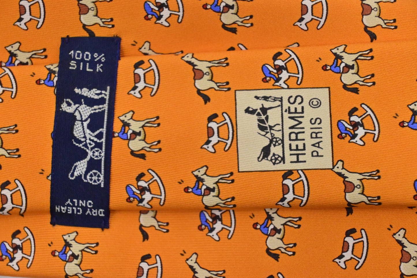 Hermes Tie in Orange Silk