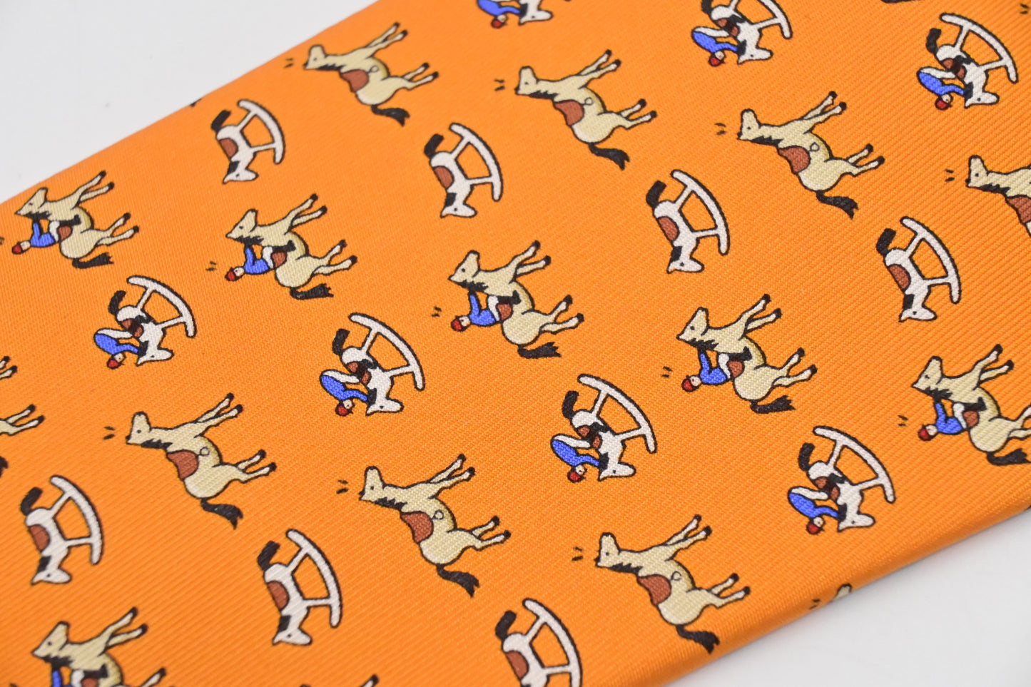Hermes Tie in Orange Silk