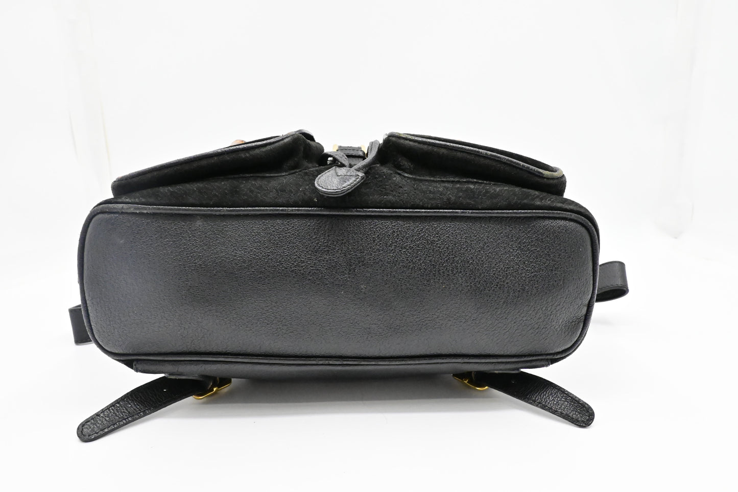 Gucci Bamboo Backpack in Black Suede