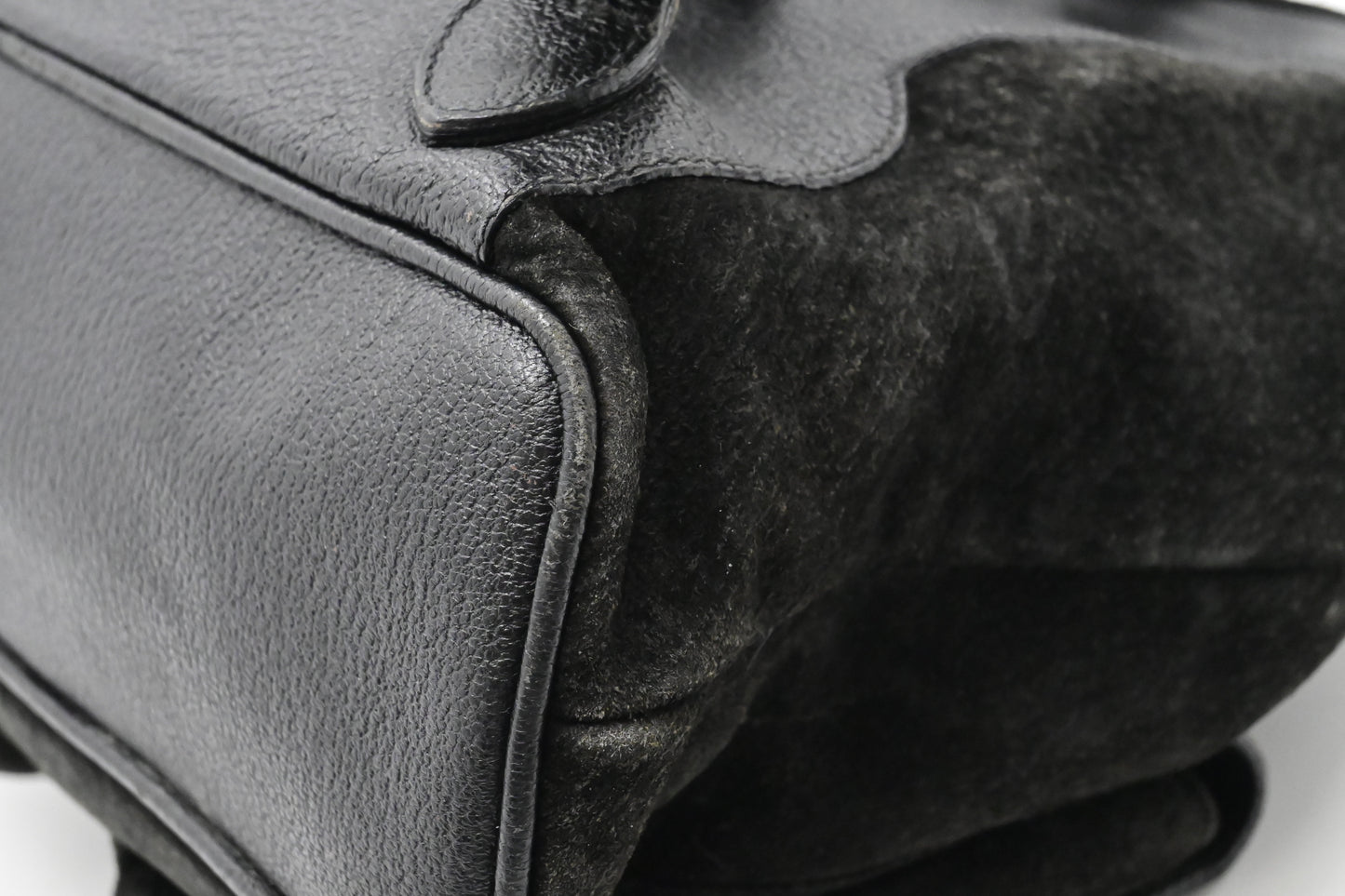 Gucci Bamboo Backpack in Black Suede